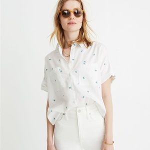 Madewell courier shirt in palm print. Size small